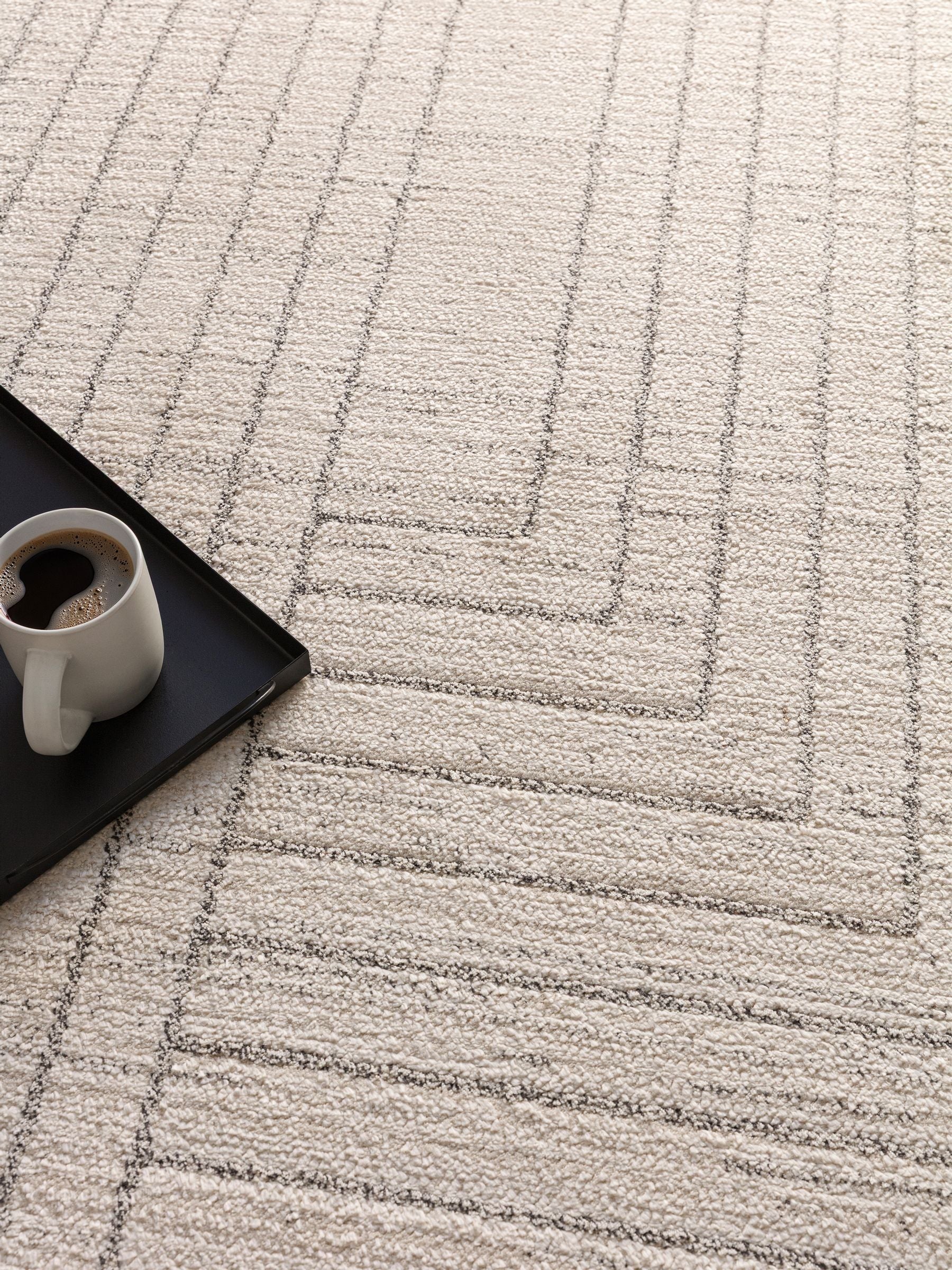 The Rug Edit Oslo Angles cream grey rug - British product