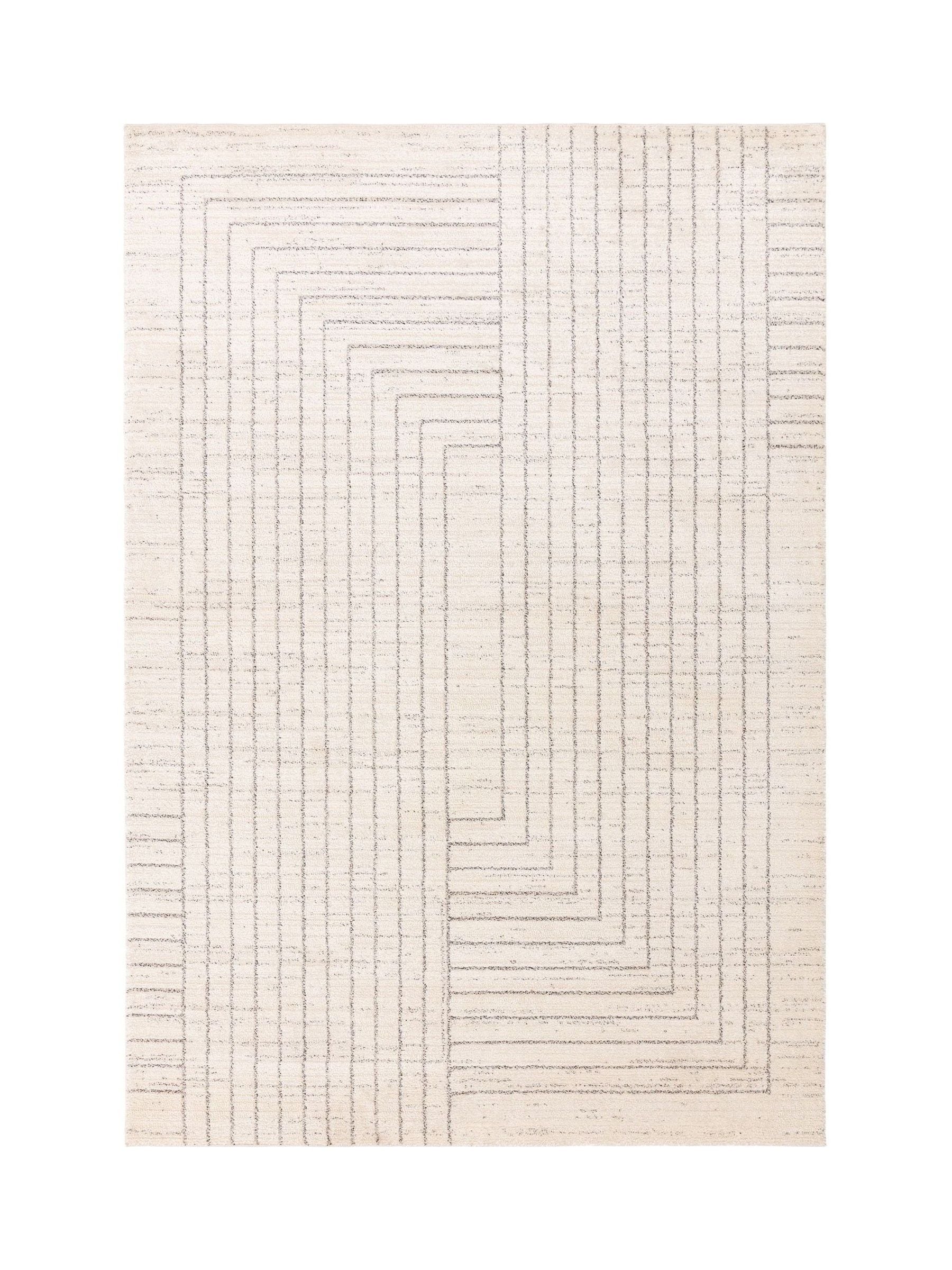 The Rug Edit Oslo Angles cream grey rug - British product