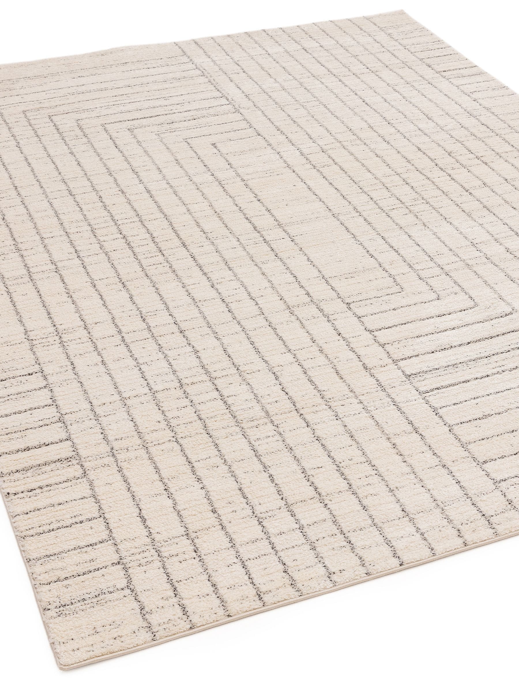 The Rug Edit Oslo Angles cream grey rug - British product
