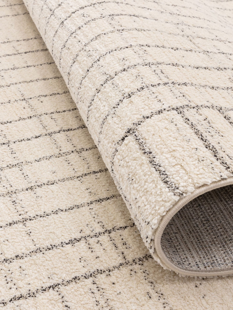 The Rug Edit Oslo Angles cream grey rug - British product