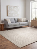 The Rug Edit Oslo Angles cream grey rug - British product