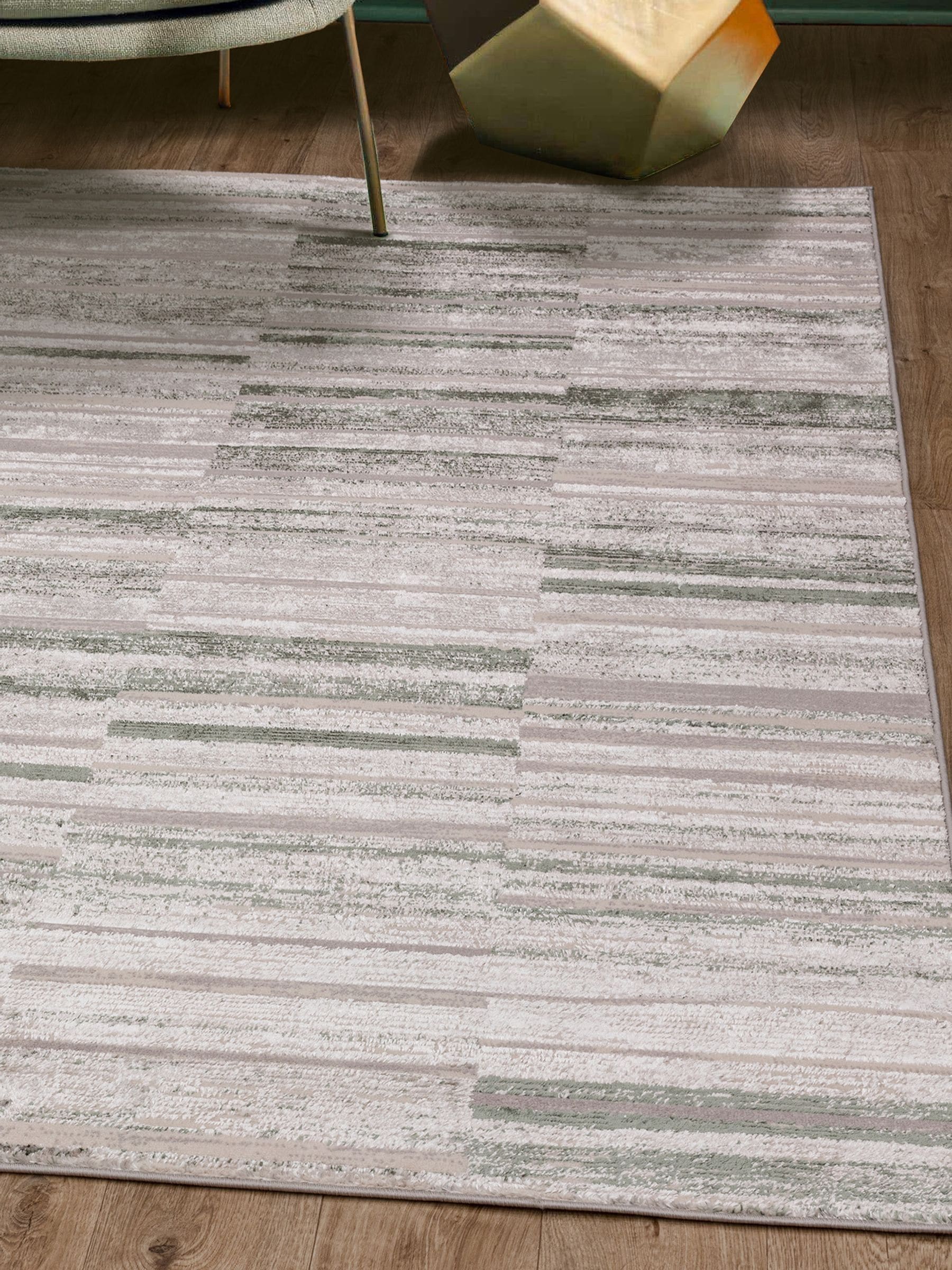 THE RUG EDIT Green Ritz Grid Rug