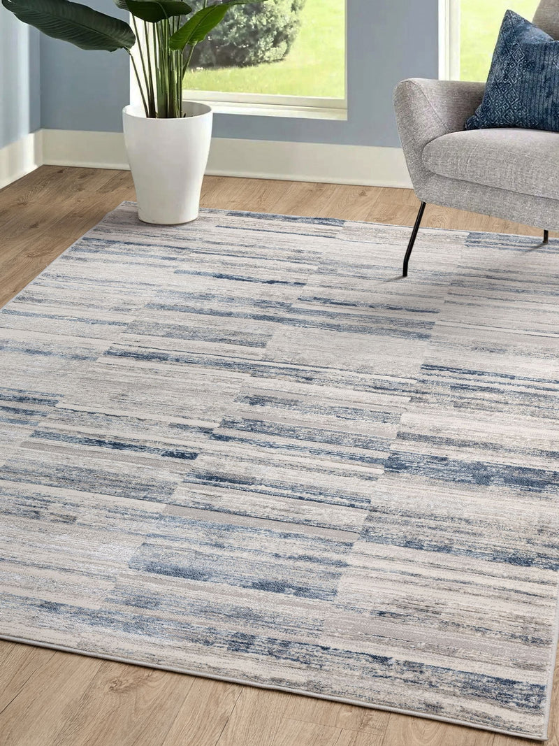 THE RUG EDIT Blue Ritz Grid Rug