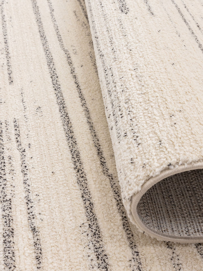 The Rug Edit Cream Grey Oslo Broken Stripes rug, UK version