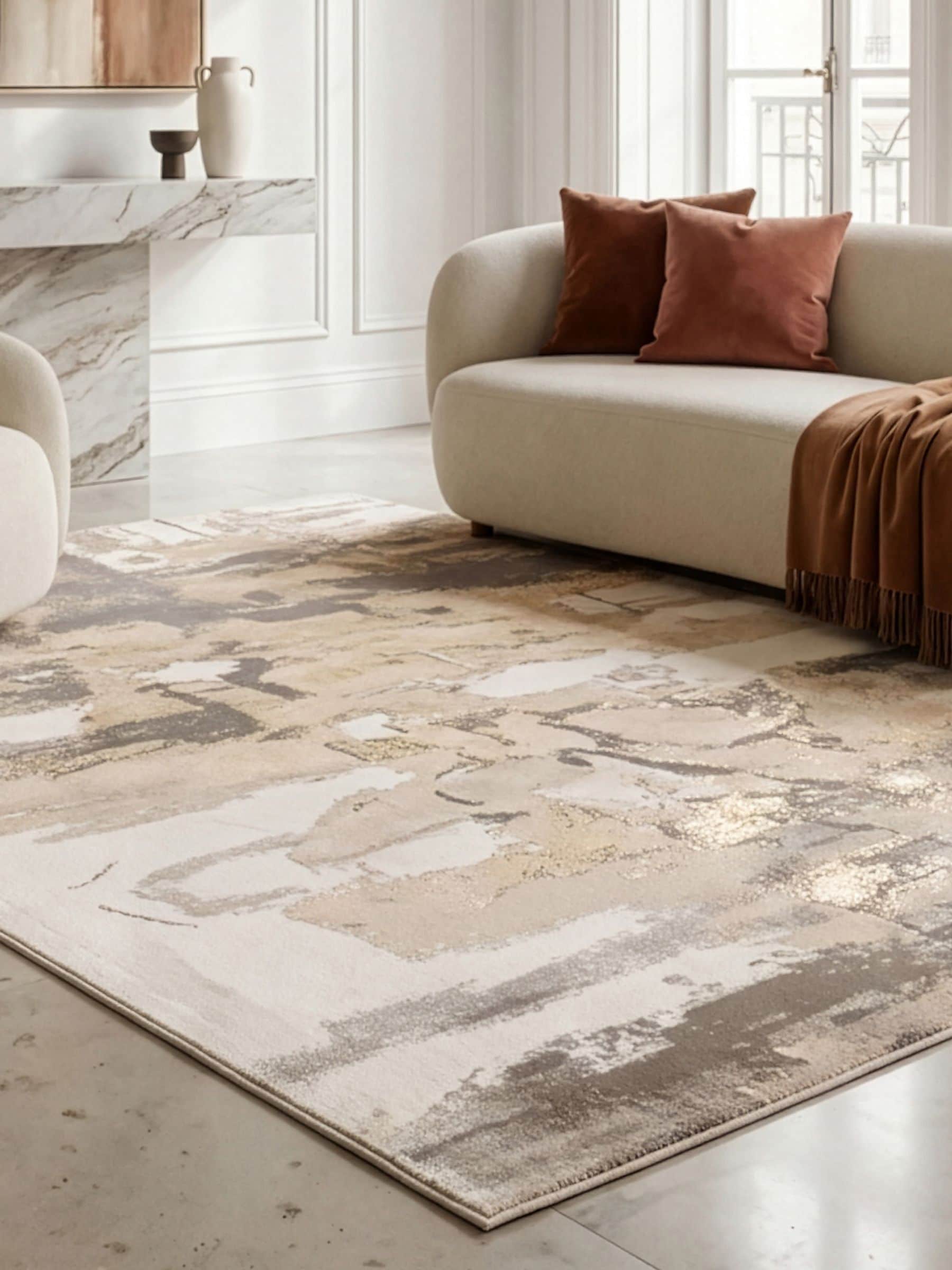 The Rug Edit Metallic Miro Abstract Rug, UK version