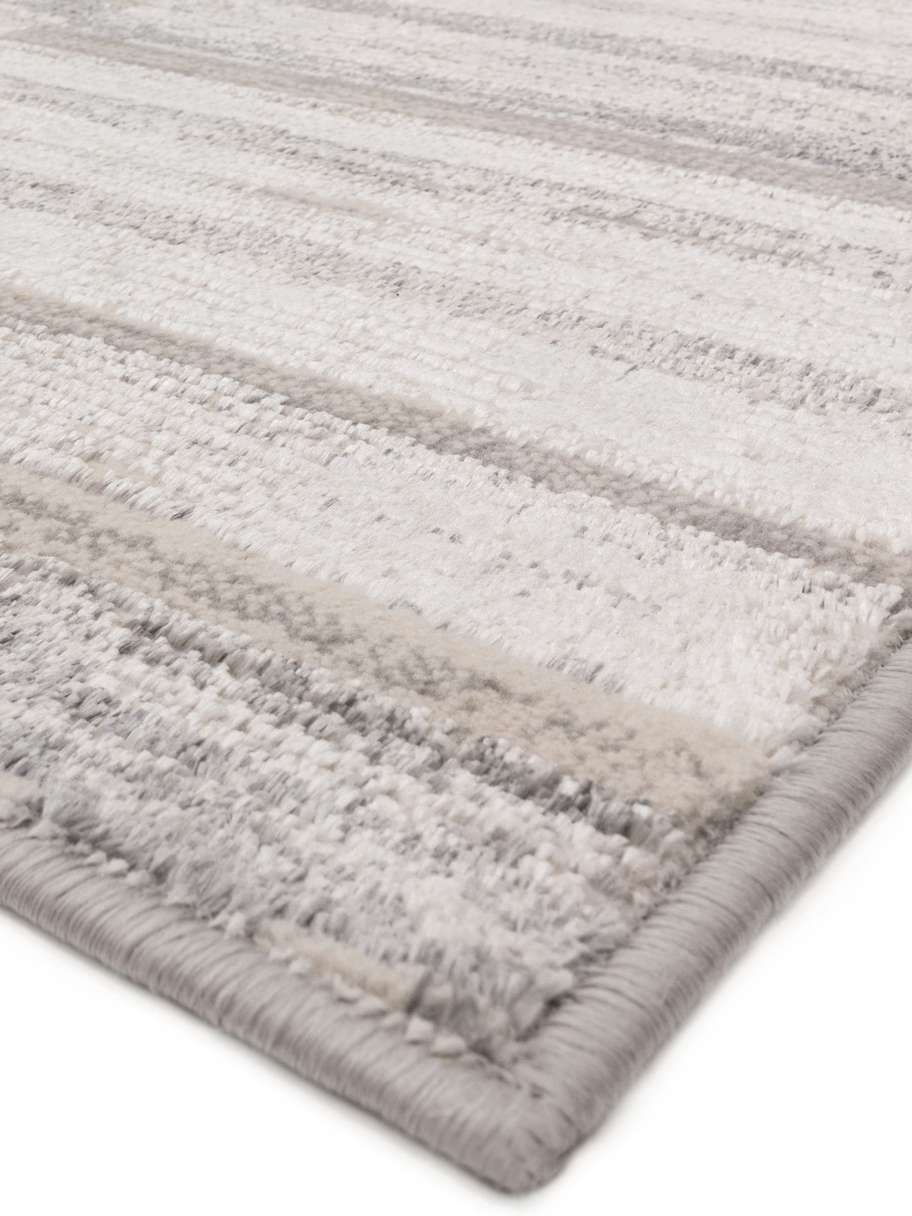 The Rug Edit grey Ritz Grid rug 100% polyester, imported from the UK