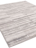The Rug Edit grey Ritz Grid rug 100% polyester, imported from the UK