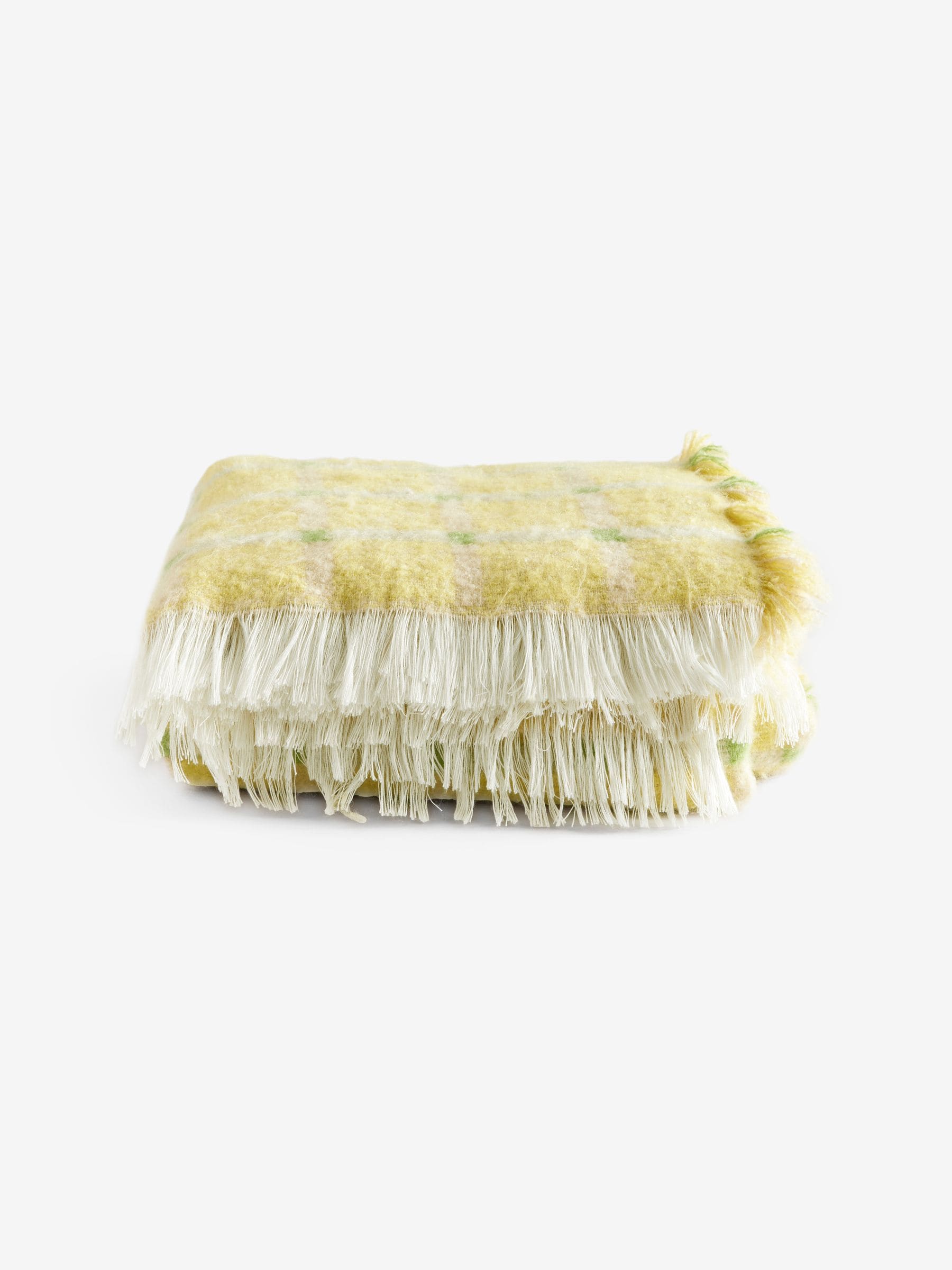 MADE.COM yellow Cale check brushed throw, UK version