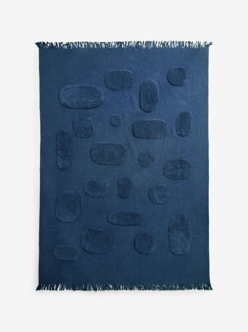 MADE.COM Navy Emil Abstract Tufted Throw 180x130cm, UK version