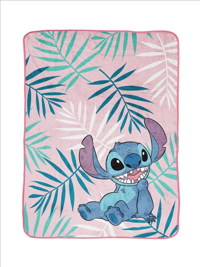 Disney pink Lilo & Stitch floral blanket 130x150 cm, UK version