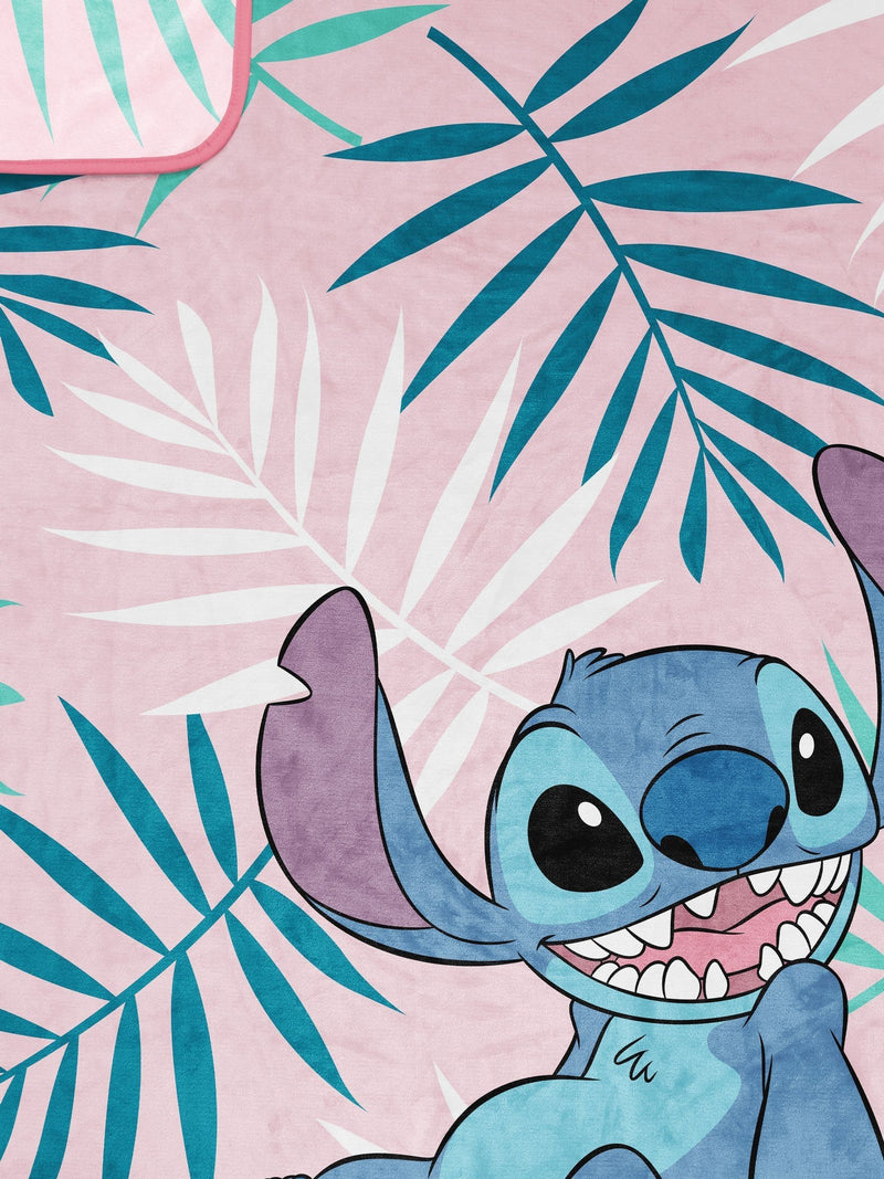 Disney pink Lilo & Stitch floral blanket 130x150 cm, UK version