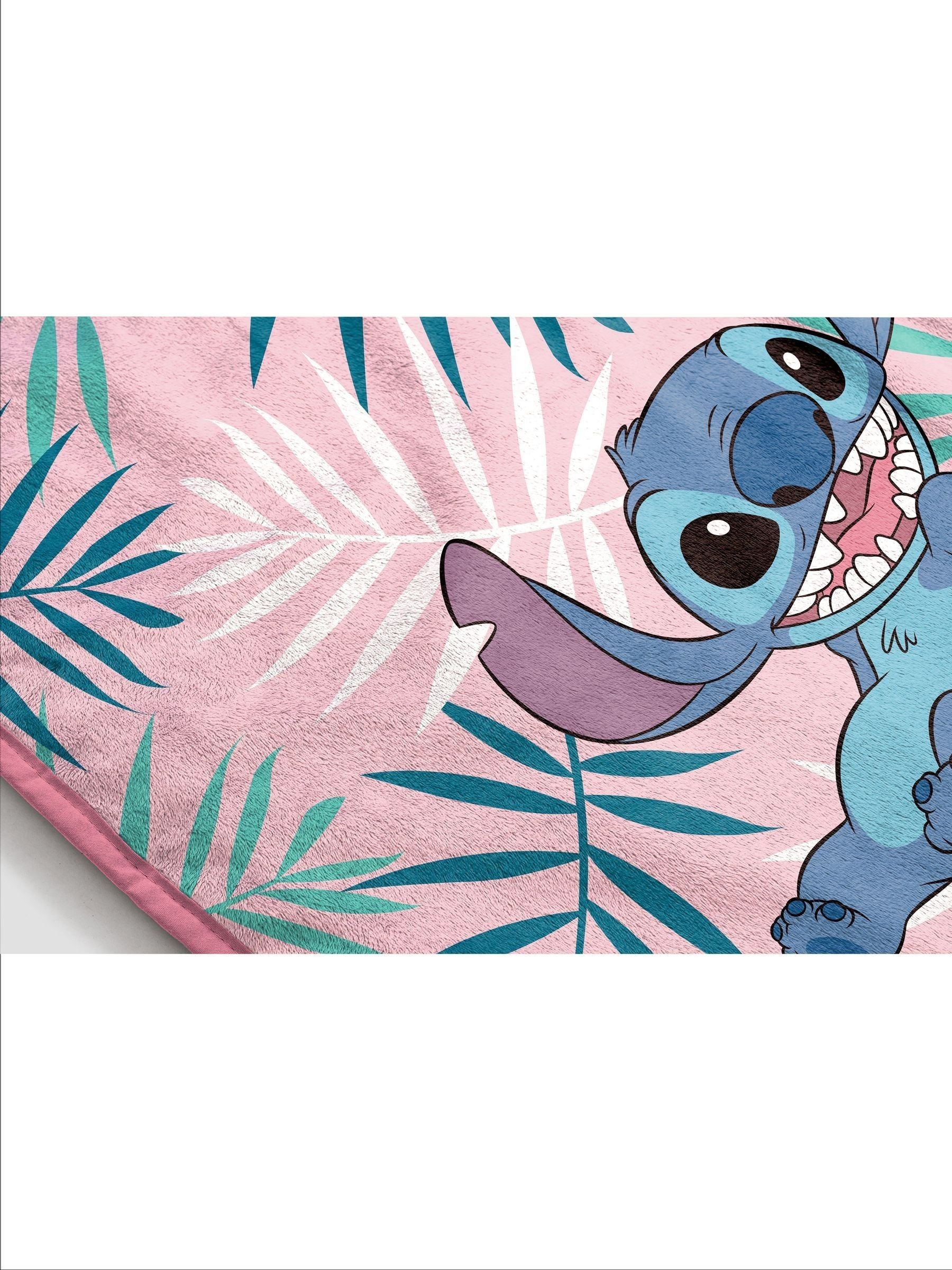 Disney pink Lilo & Stitch floral blanket 130x150 cm, UK version