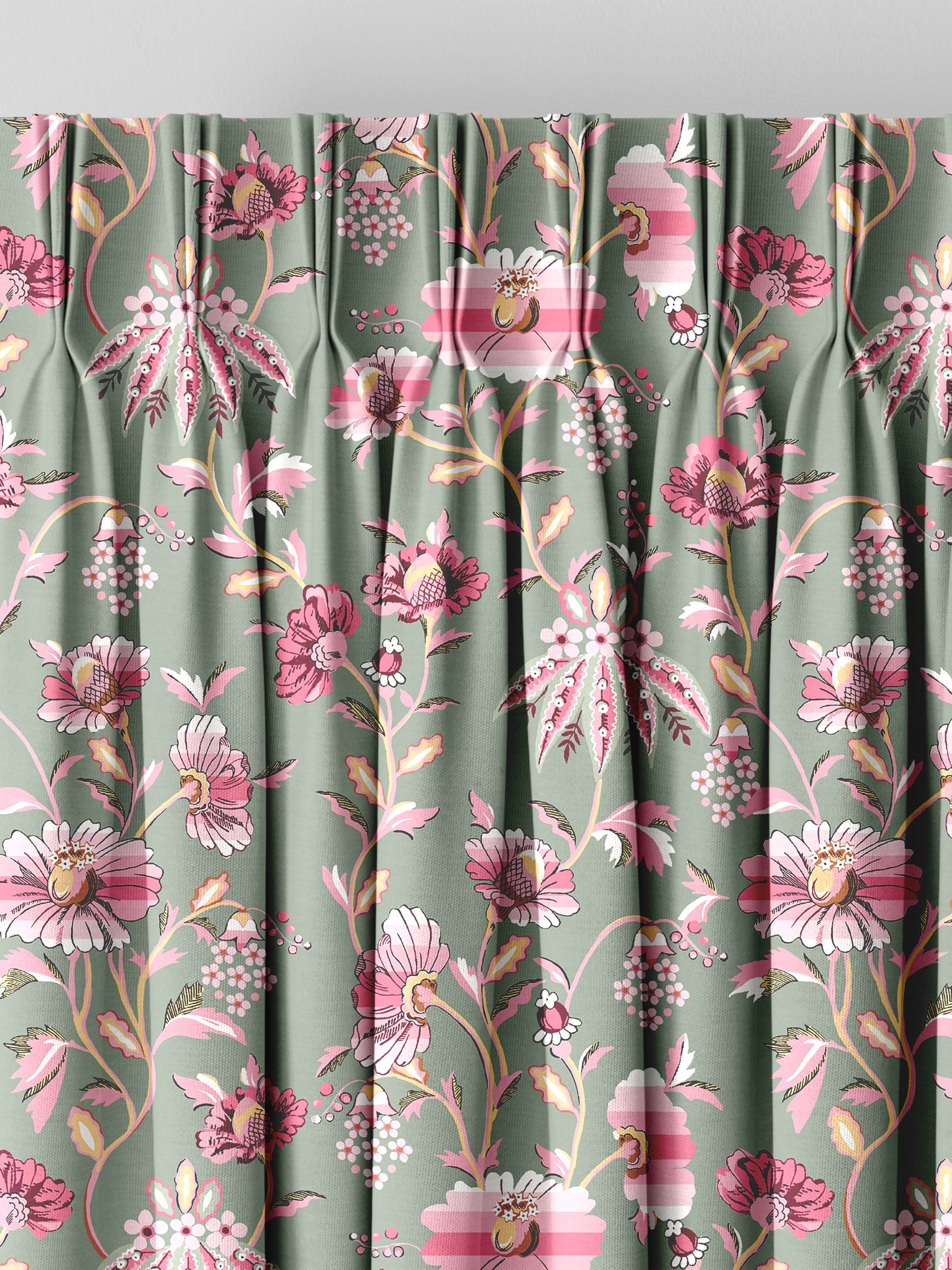 Cath Kidston Sage Green Friendship Gardens made to measure curtains, imported from the UK
