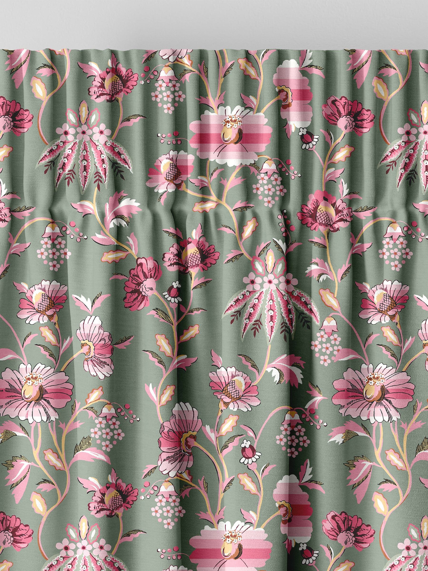 Cath Kidston Sage Green Friendship Gardens made to measure curtains, imported from the UK