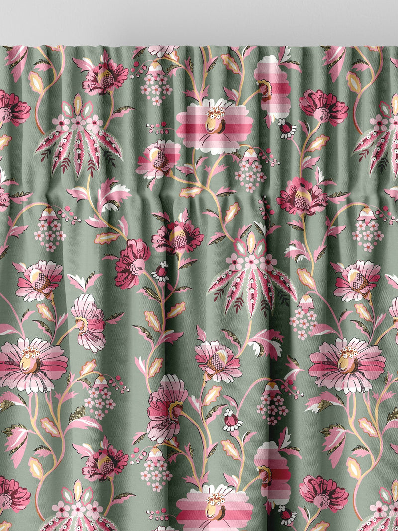 Cath Kidston Sage Green Friendship Gardens made to measure curtains, imported from the UK
