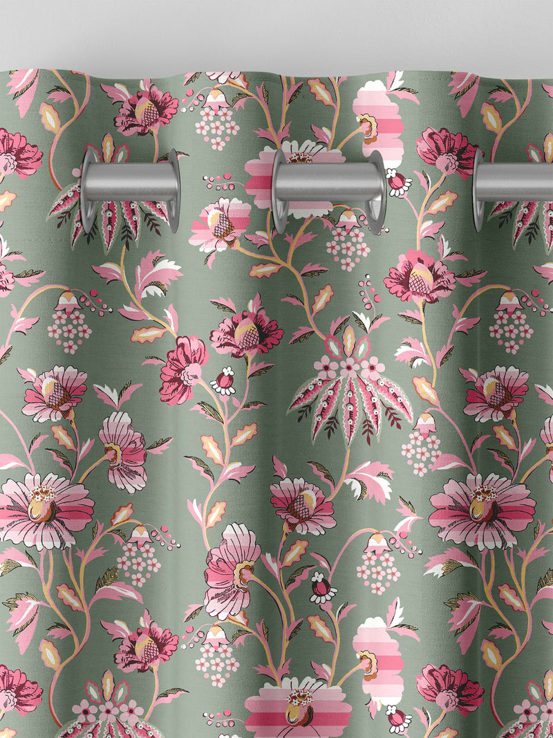Cath Kidston Sage Green Friendship Gardens made to measure curtains, imported from the UK