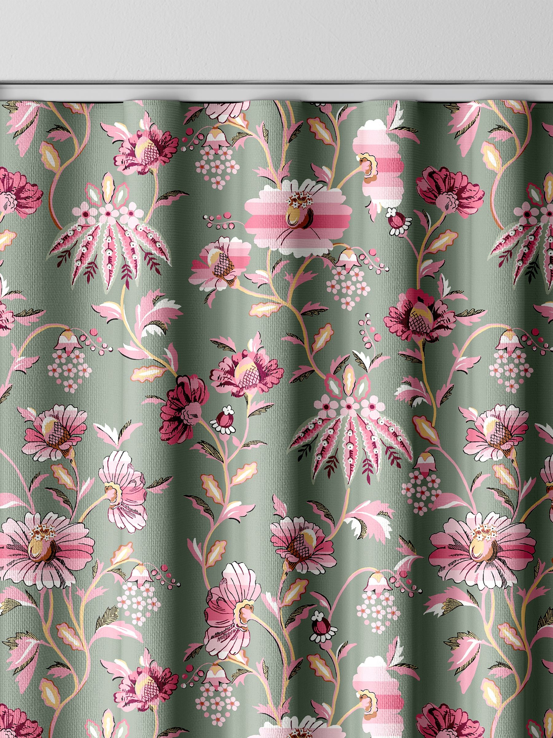 Cath Kidston Sage Green Friendship Gardens made to measure curtains, imported from the UK