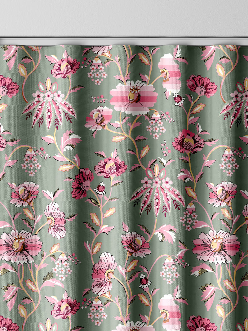 Cath Kidston Sage Green Friendship Gardens made to measure curtains, imported from the UK