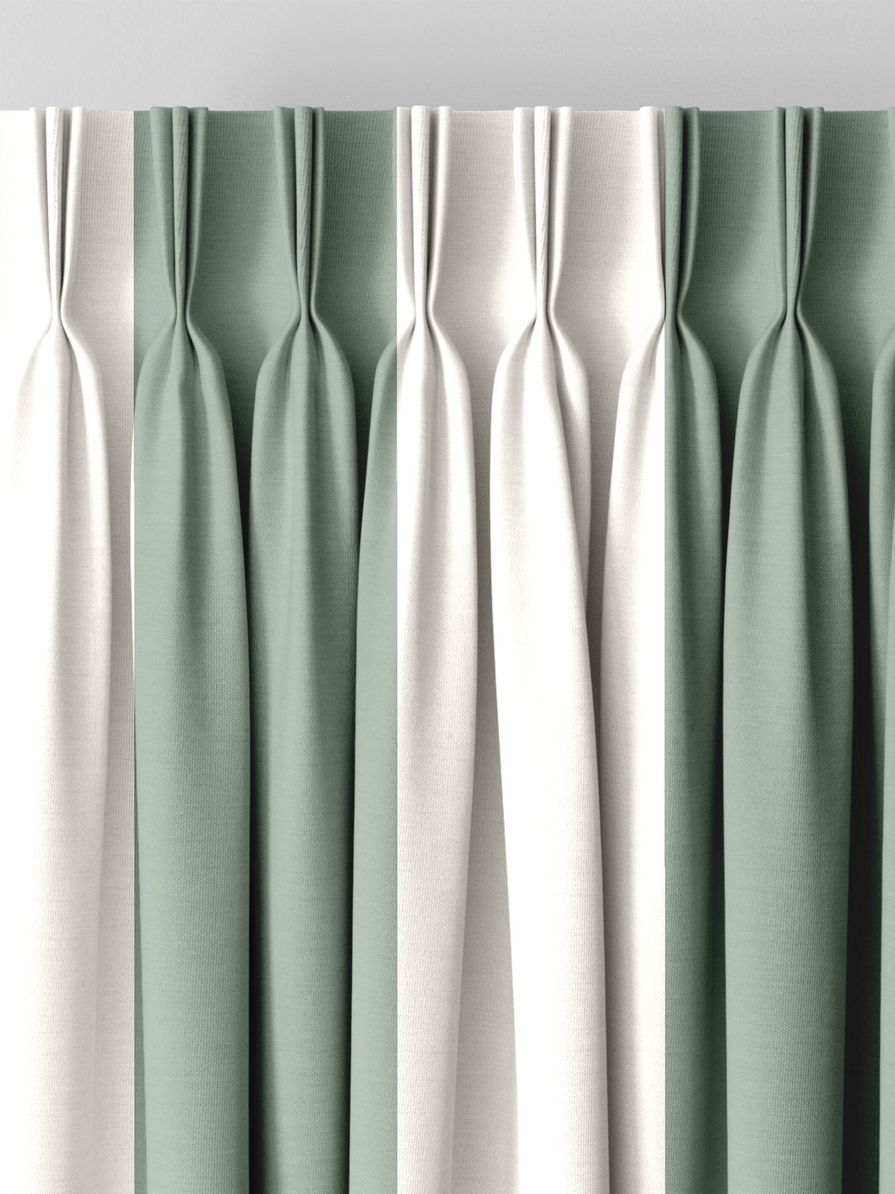 Cath Kidston sage green Canopy Stripe made-to-measure curtains, imported from the UK