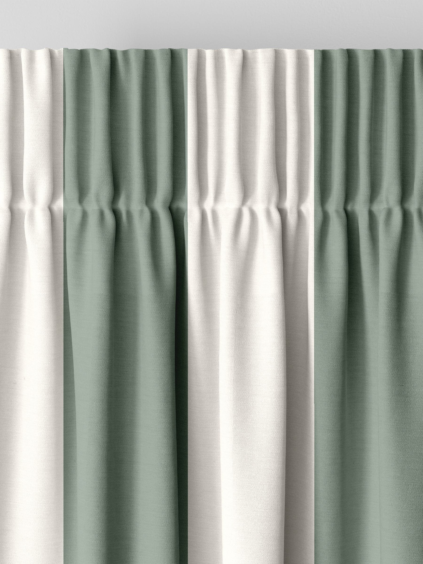 Cath Kidston sage green Canopy Stripe made-to-measure curtains, imported from the UK