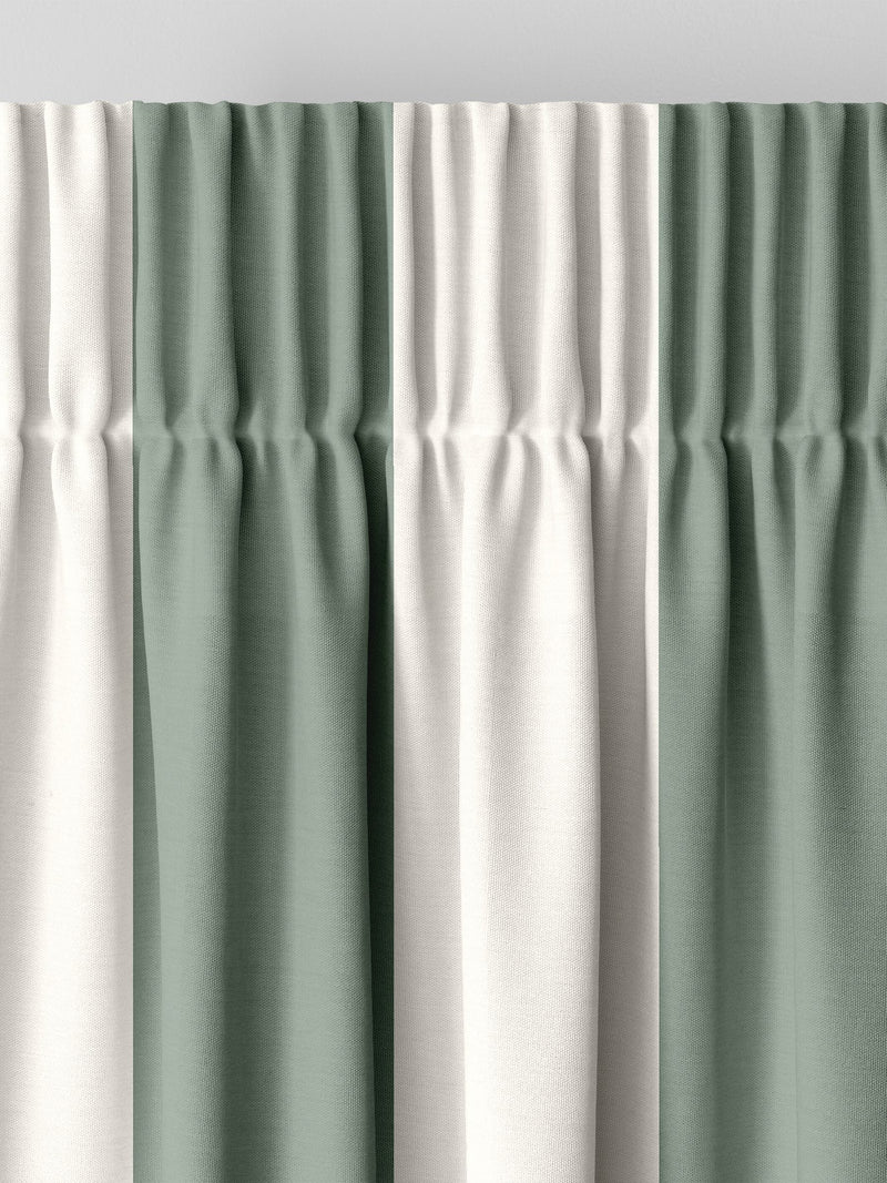 Cath Kidston sage green Canopy Stripe made-to-measure curtains, imported from the UK