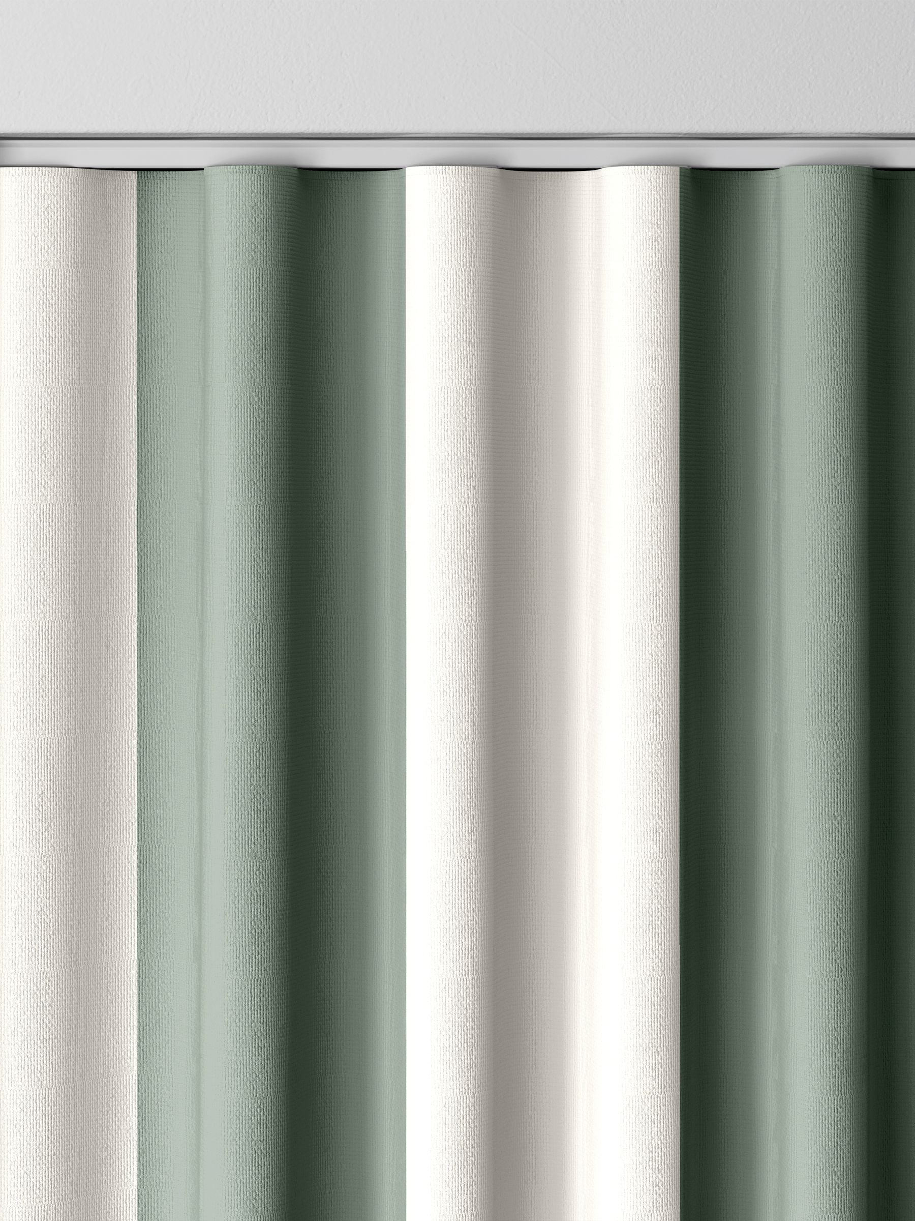 Cath Kidston sage green Canopy Stripe made-to-measure curtains, imported from the UK