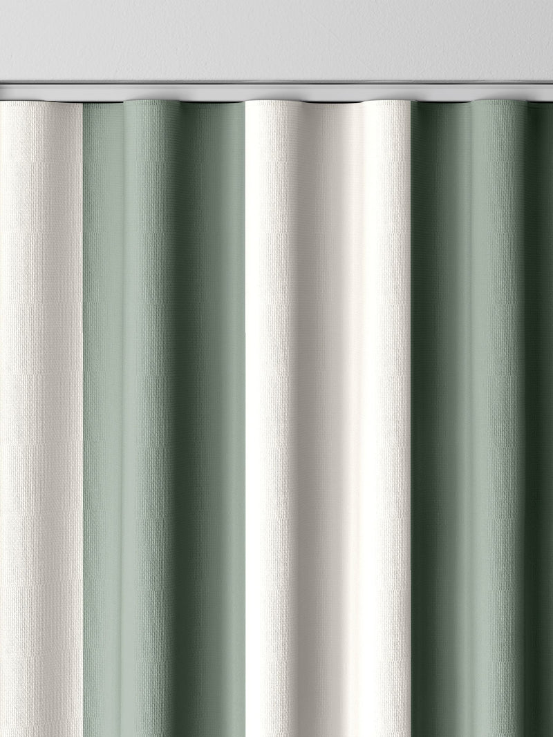 Cath Kidston sage green Canopy Stripe made-to-measure curtains, imported from the UK