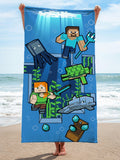 Minecraft beach towel Blue Underwater Adventure 71x147cm, imported from the UK