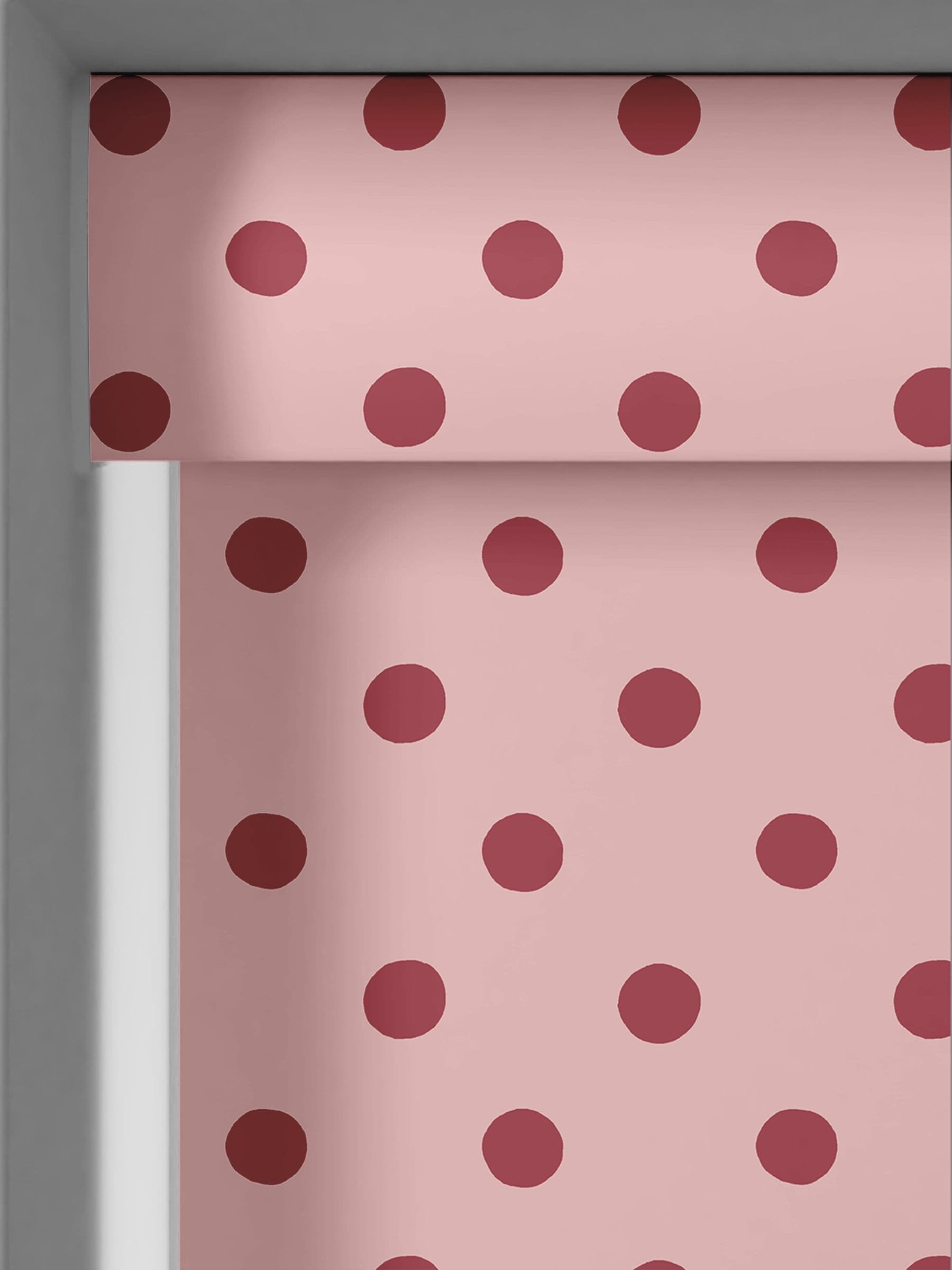 Cath Kidston pink button spot made to measure roller blind, UK version
