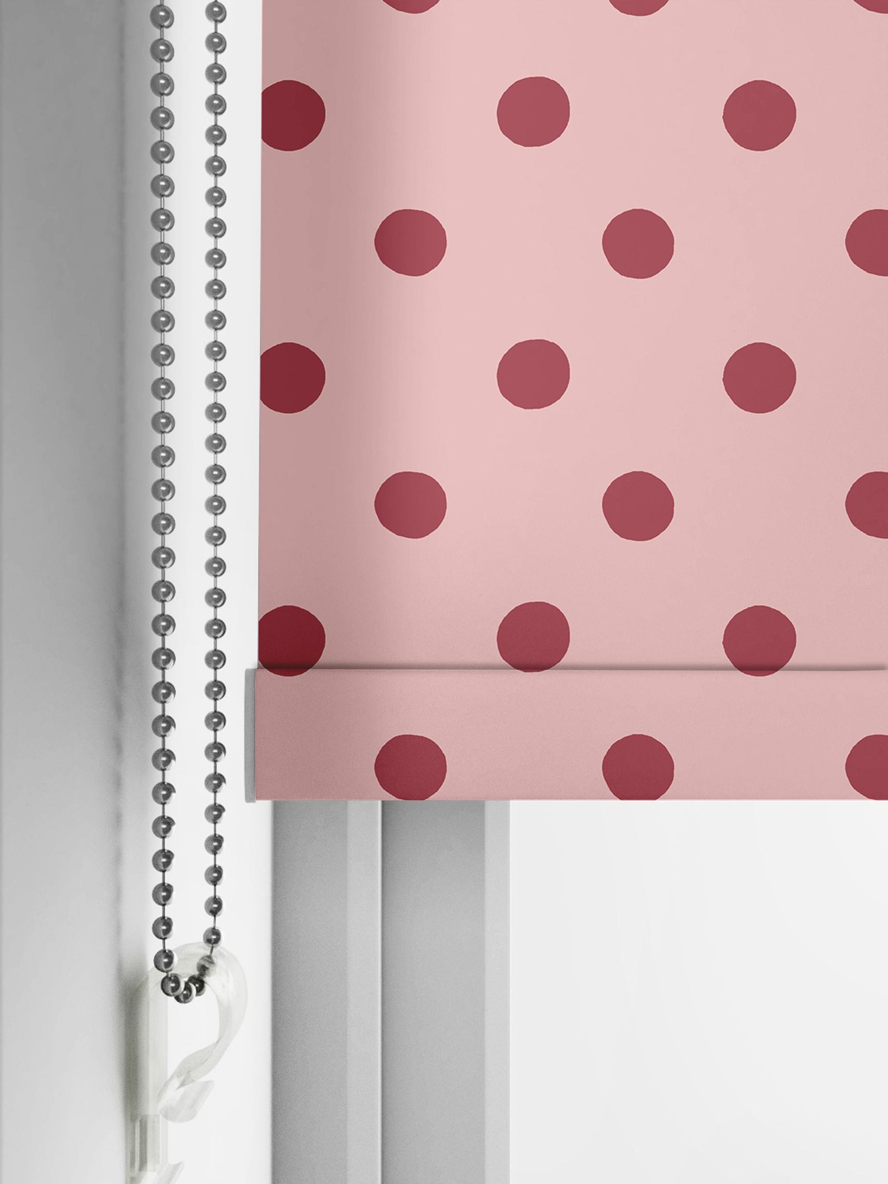 Cath Kidston pink button spot made to measure roller blind, UK version