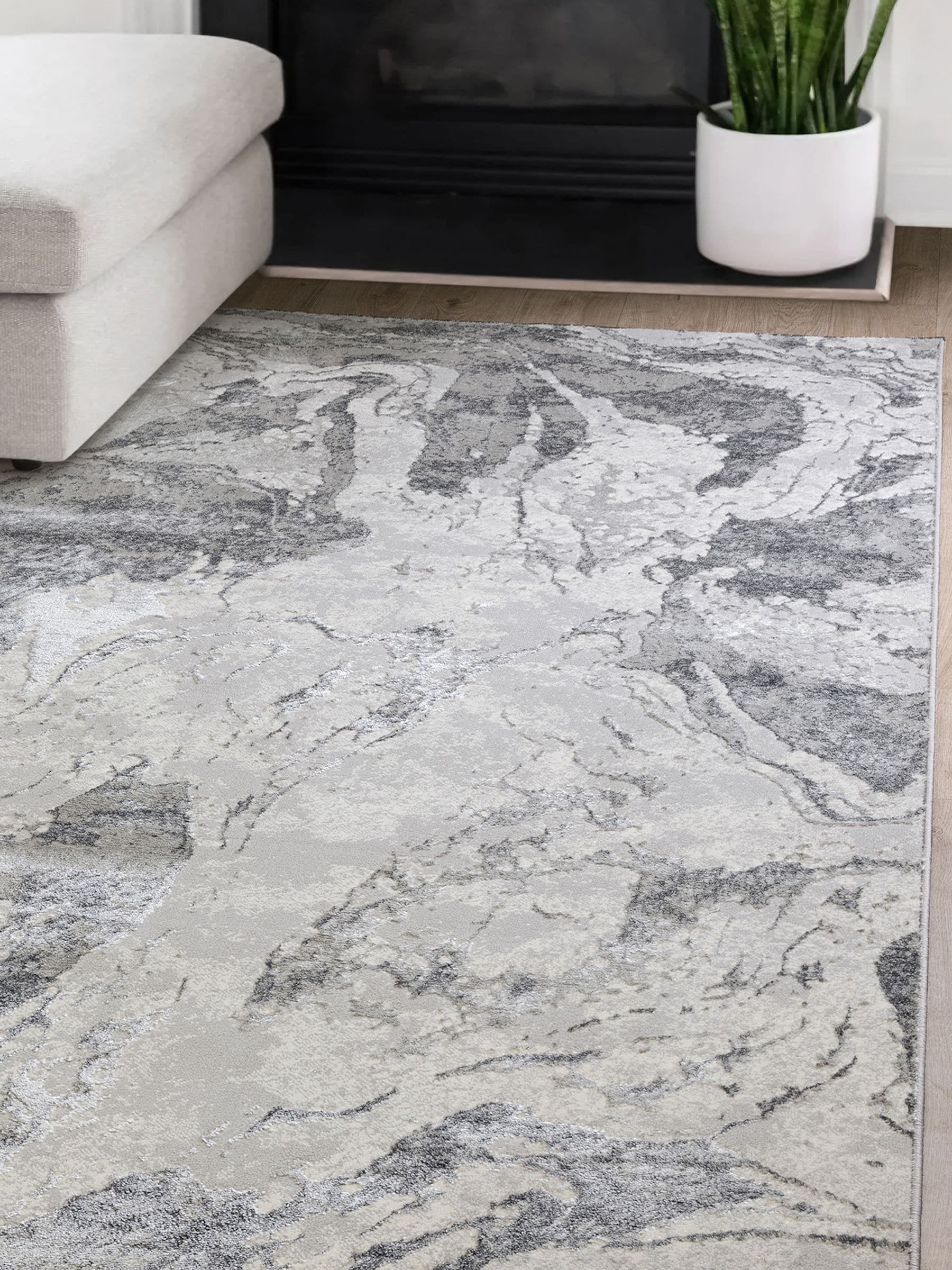 The Rug Edit grey Ritz marble rug, UK version