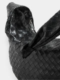 Yours Curve black woven shoulder bag with knot detail, imported from the UK