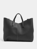 Yours black faux leather slouchy shoulder bag, imported from the UK