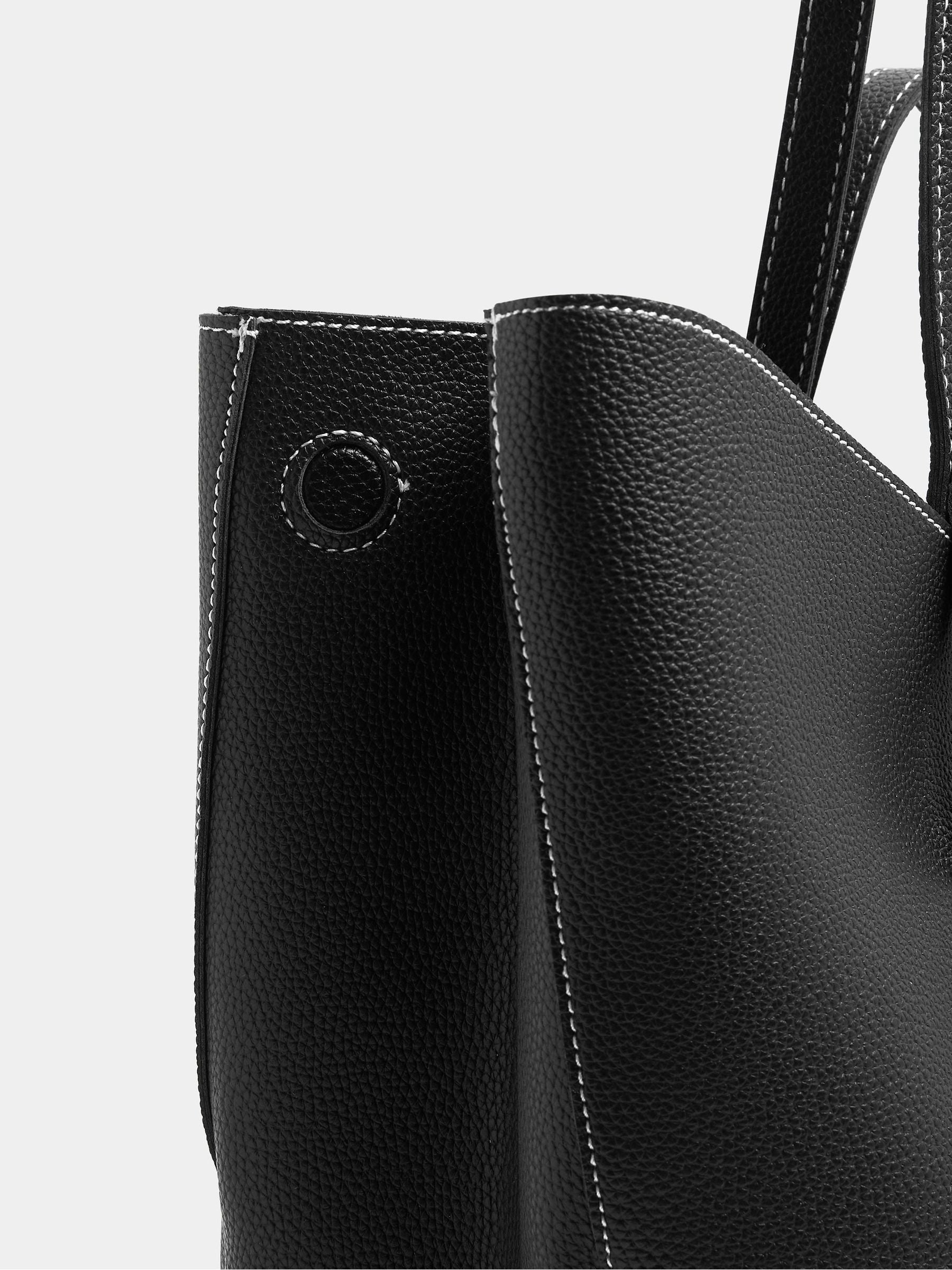 Yours black faux leather slouchy shoulder bag, imported from the UK