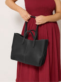 Yours black faux leather slouchy shoulder bag, imported from the UK