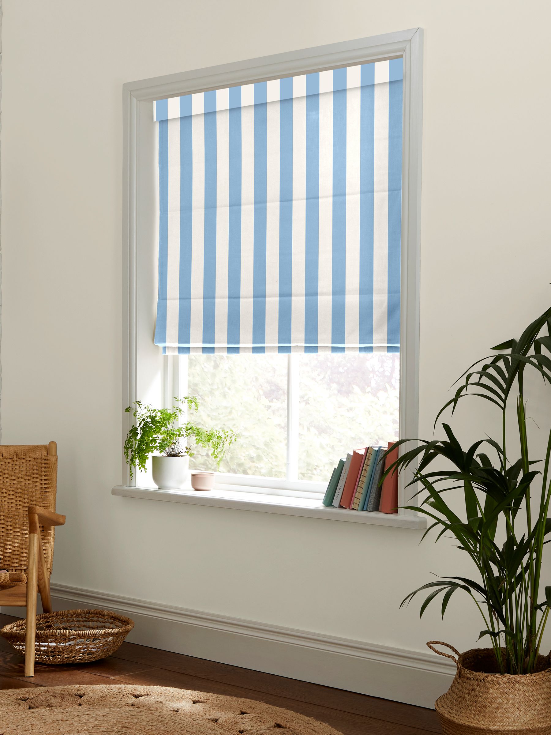 Cath Kidston blue canopy stripe 100% cotton roman blind - British product
