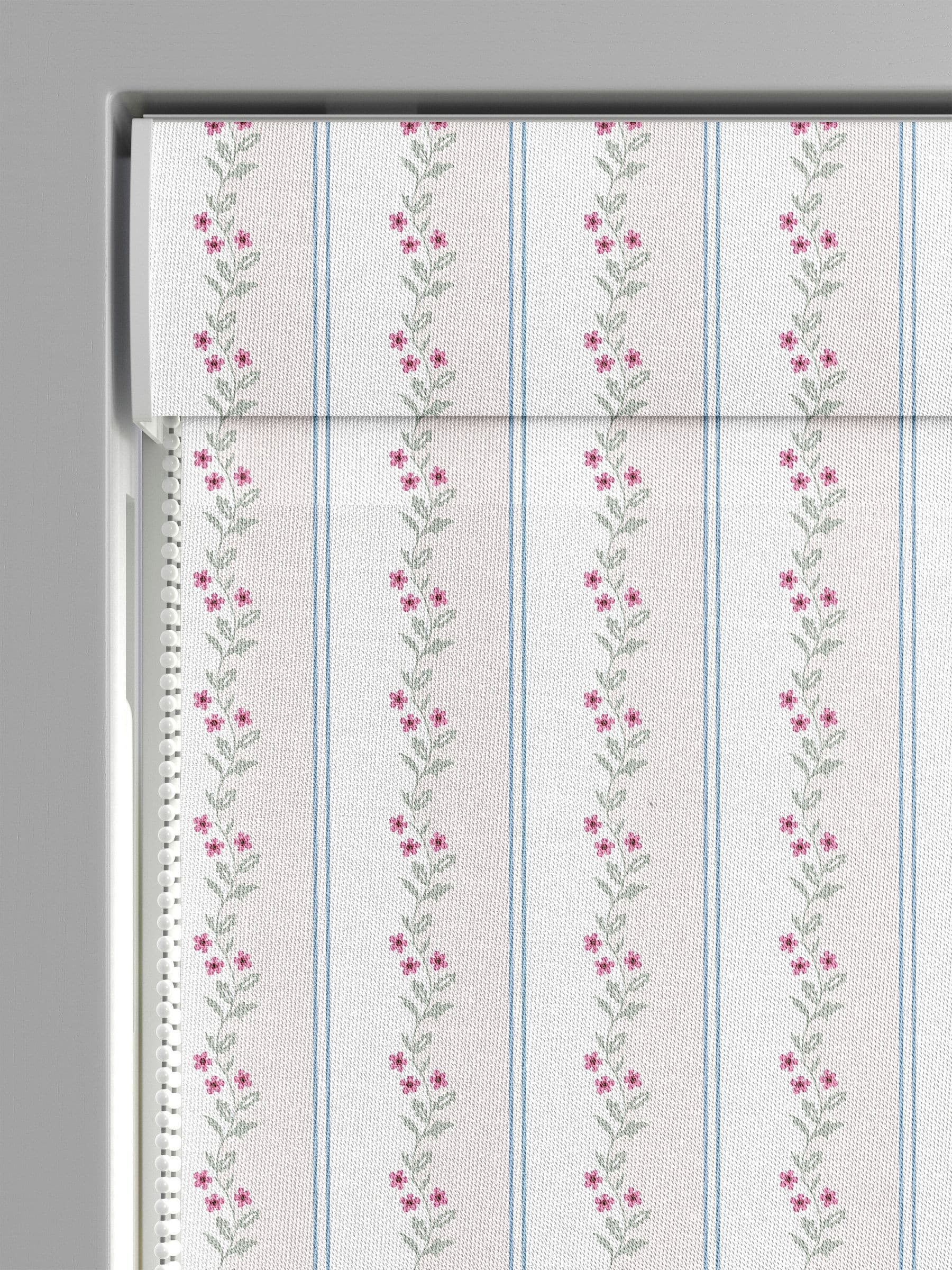 Cath Kidston Cream Ticking Vine Roman blind, imported from the UK