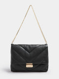 Yours black faux leather quilted shoulder bag (British brand)