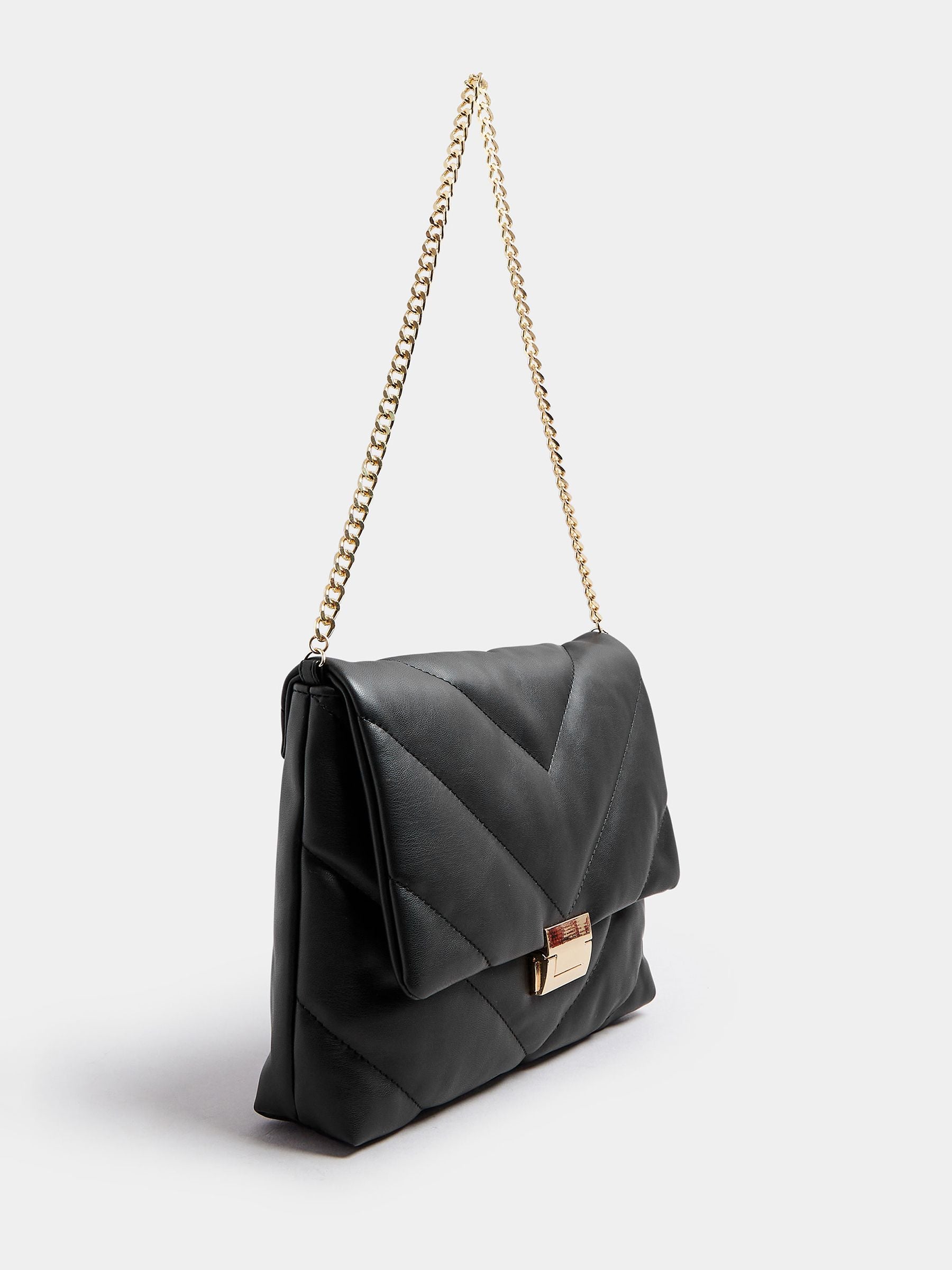 Yours black faux leather quilted shoulder bag (British brand)