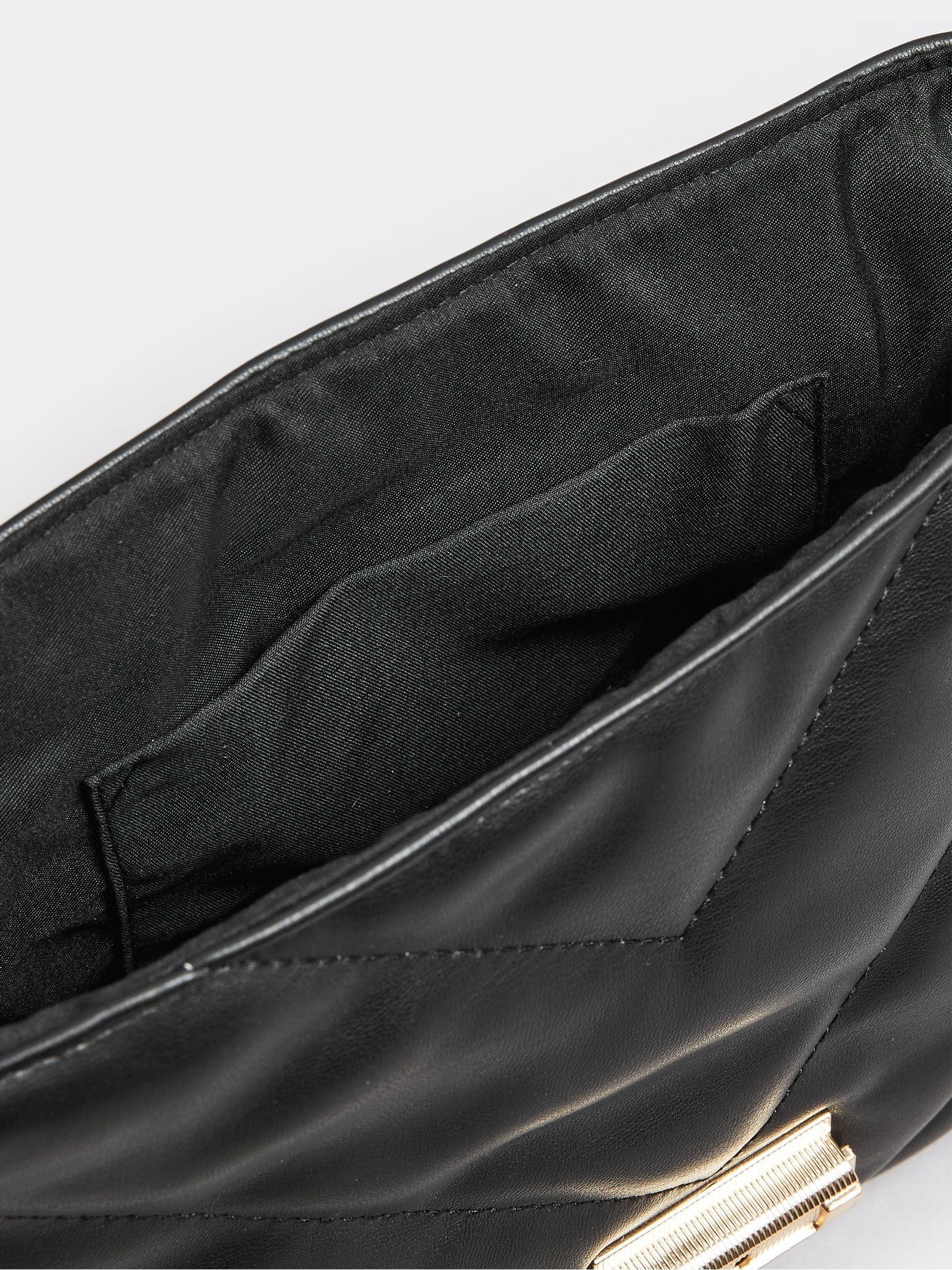 Yours black faux leather quilted shoulder bag (British brand)