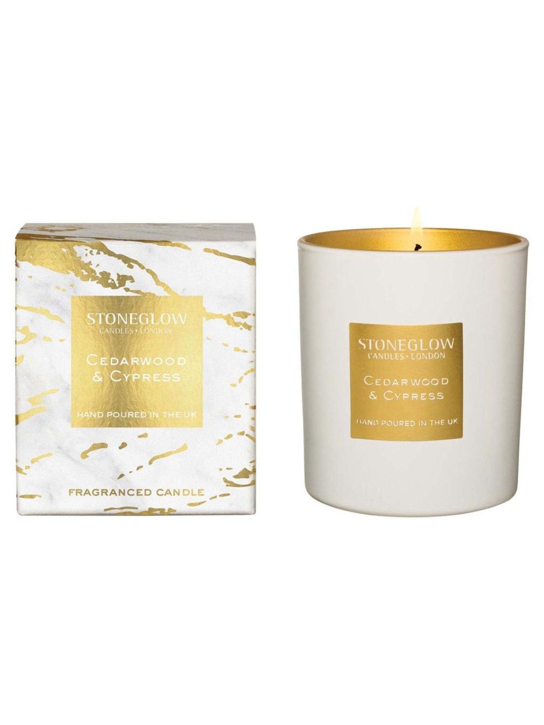 Stoneglow Cedarwood & Cypress Luna scented candle 220g (British brand)
