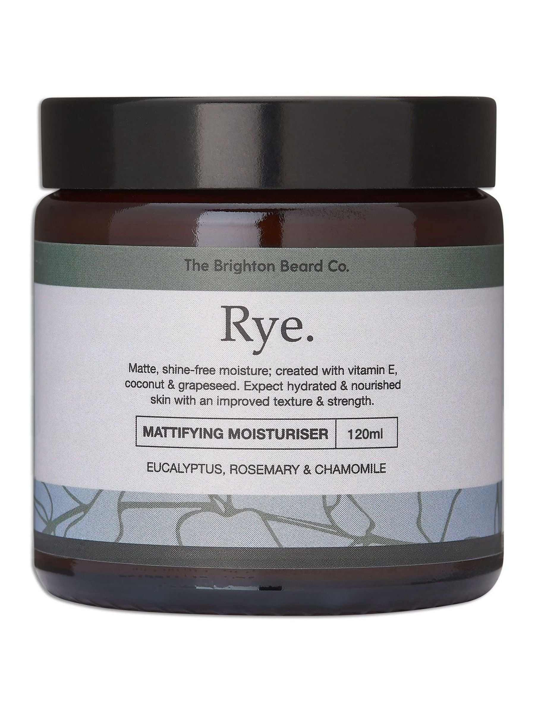 The Brighton Beard Co Rye Mattifying Moisturiser 120ml (British brand)