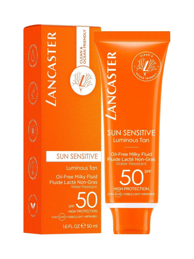 Lancaster Sun Sensitive Ölfreie milchige Gesichtsfluid Sonnencreme SPF50 50ml