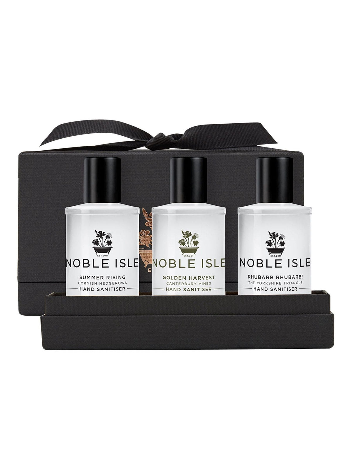 Noble Isle hand sanitizer trio gift set 3 x 75ml, imported from the UK