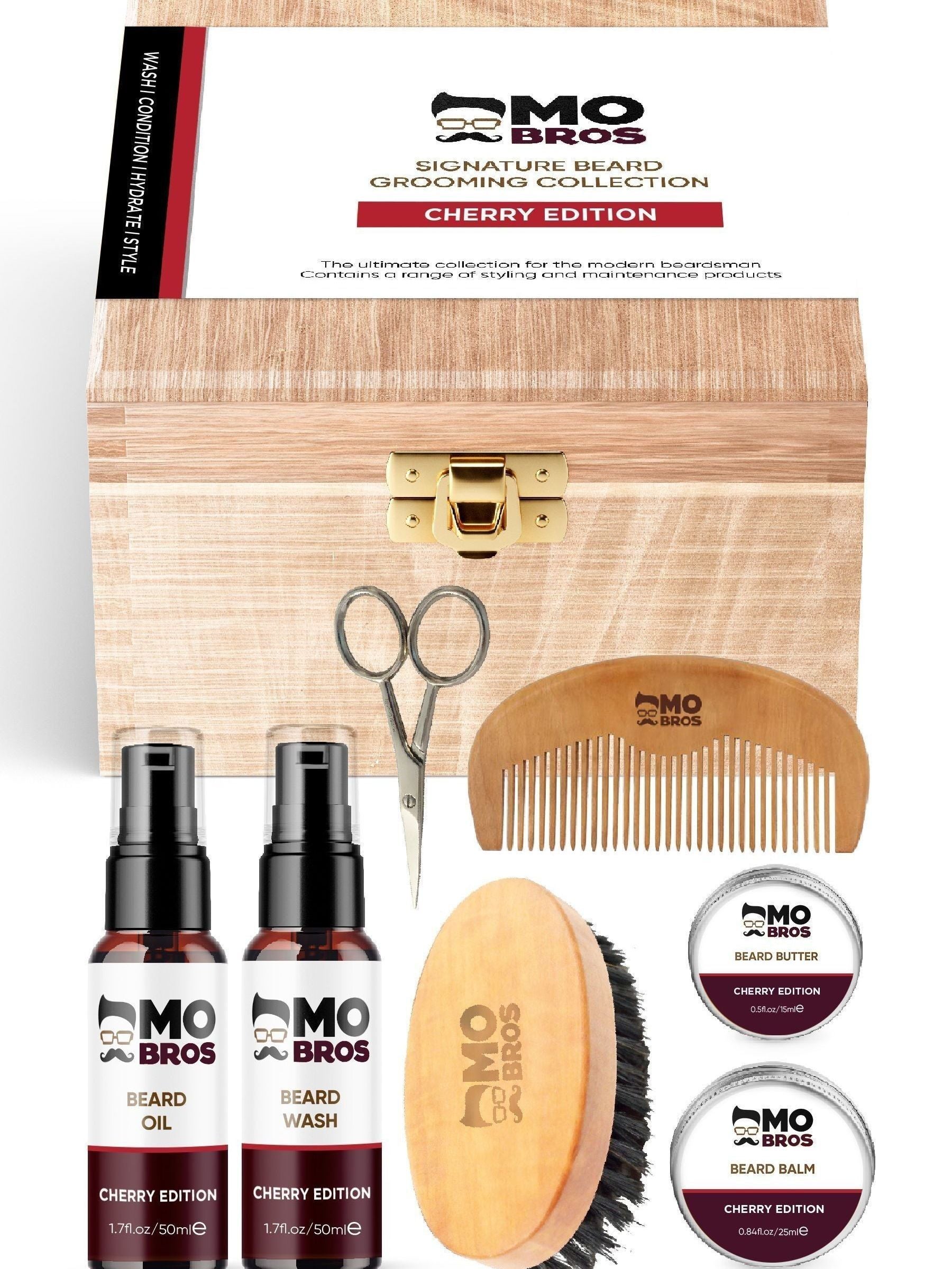 Mo Bros beard maintenance kit black cherry (British brand)