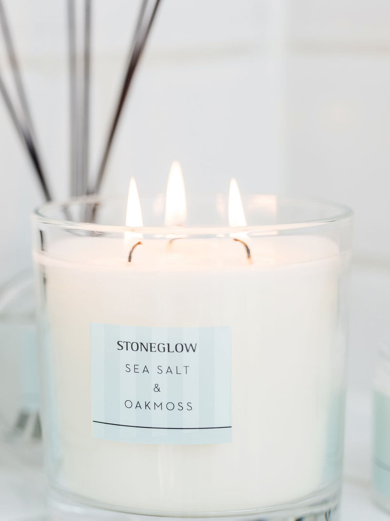 Stoneglow sea salt and oakmoss scented candle (British brand)
