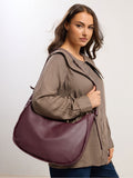 Yours Curve red faux leather slouched shoulder bag, UK version