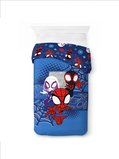 Ensemble housse de couette et taie d'oreiller Spidey and his Amazing Friends Bleu Vroom