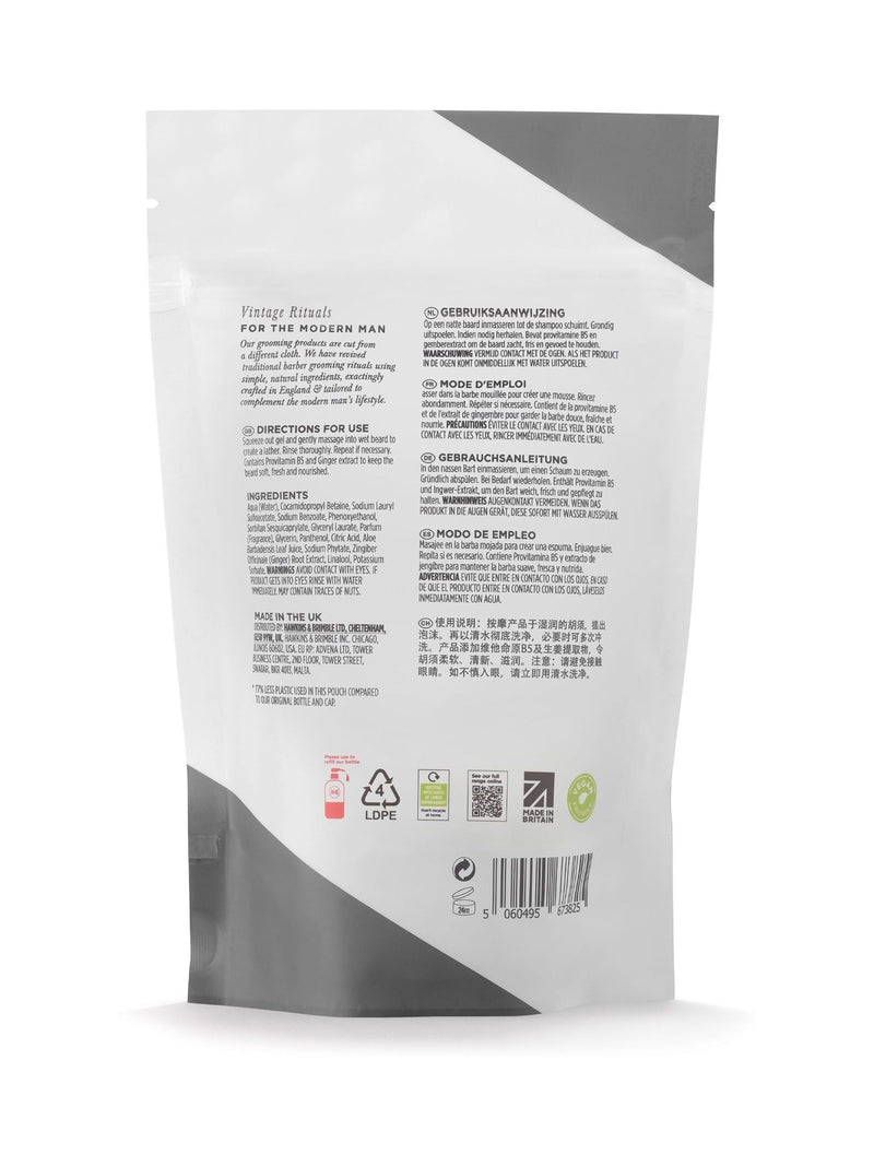 Hawkins & Brimble beard shampoo pouch 300ml, UK version