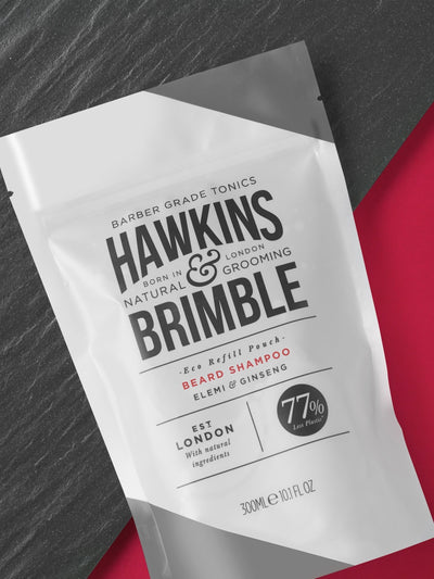 Next Hawkins & Brimble Beard Shampoo Pouch 300ml- Buy online at McGrocer